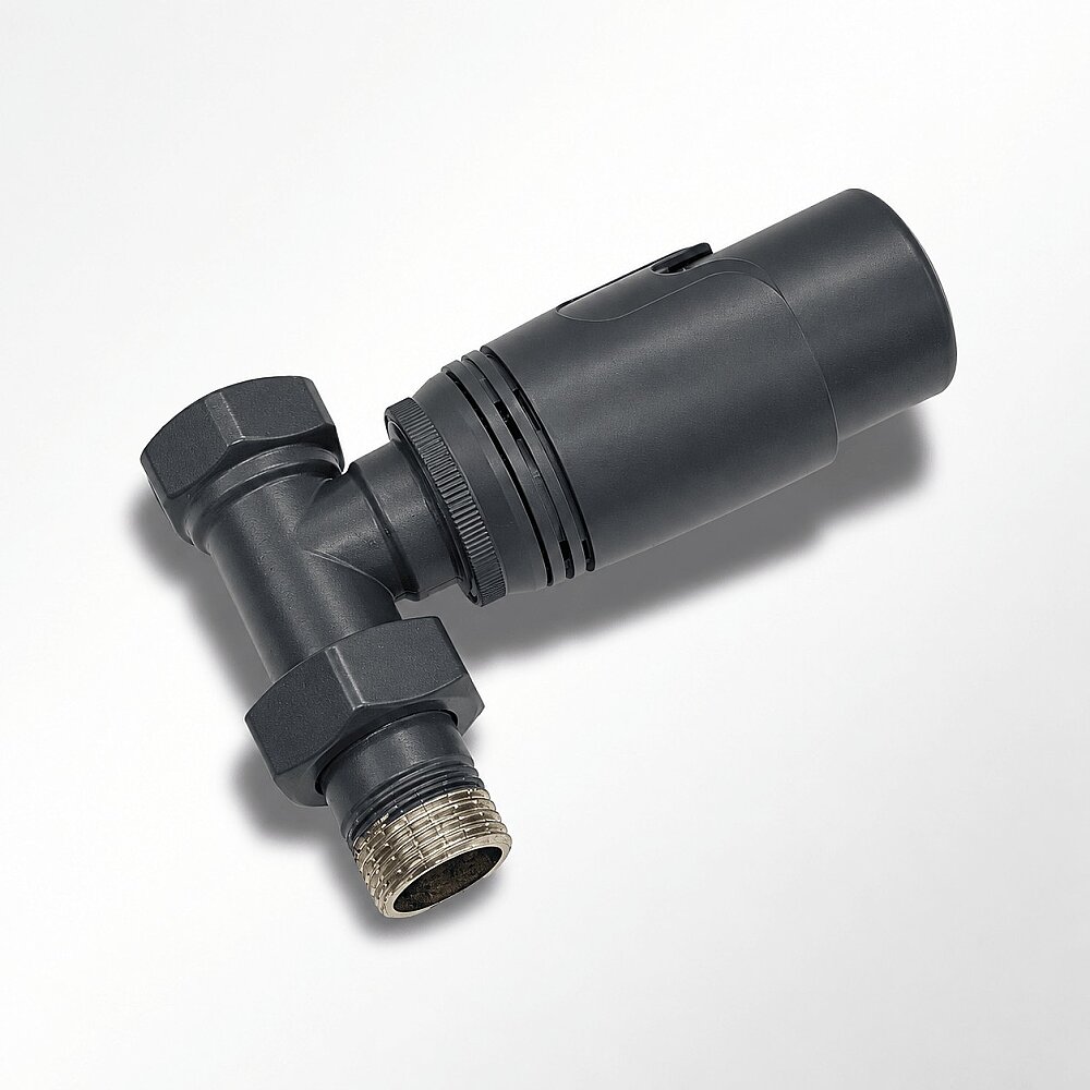 1/2" Elegance Termostatik Düz Radyatör Vanası Antrasit - 1