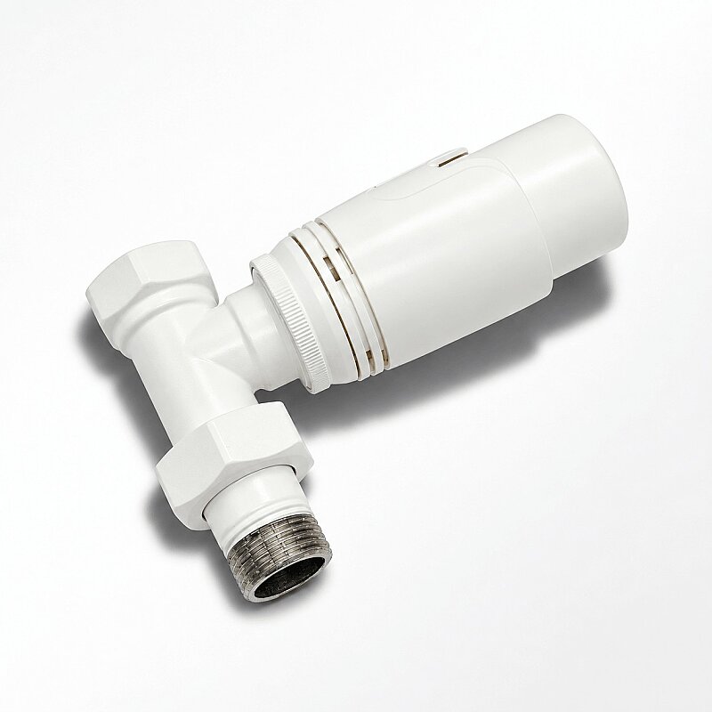 1/2" Elegance Termostatik Düz Radyatör Vanası Kırık Beyaz RAL9010