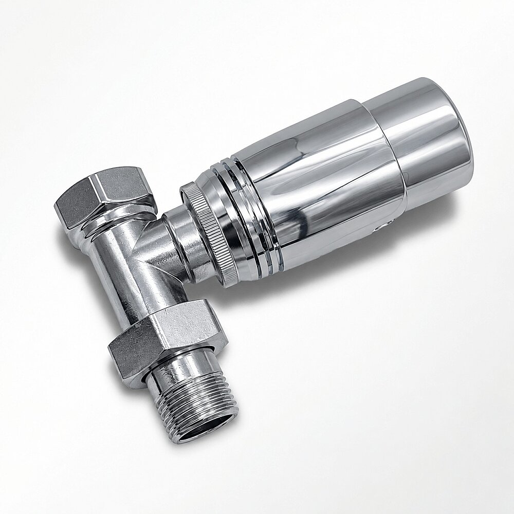 1/2" Elegance Termostatik Düz Radyatör Vanası Krom - 1
