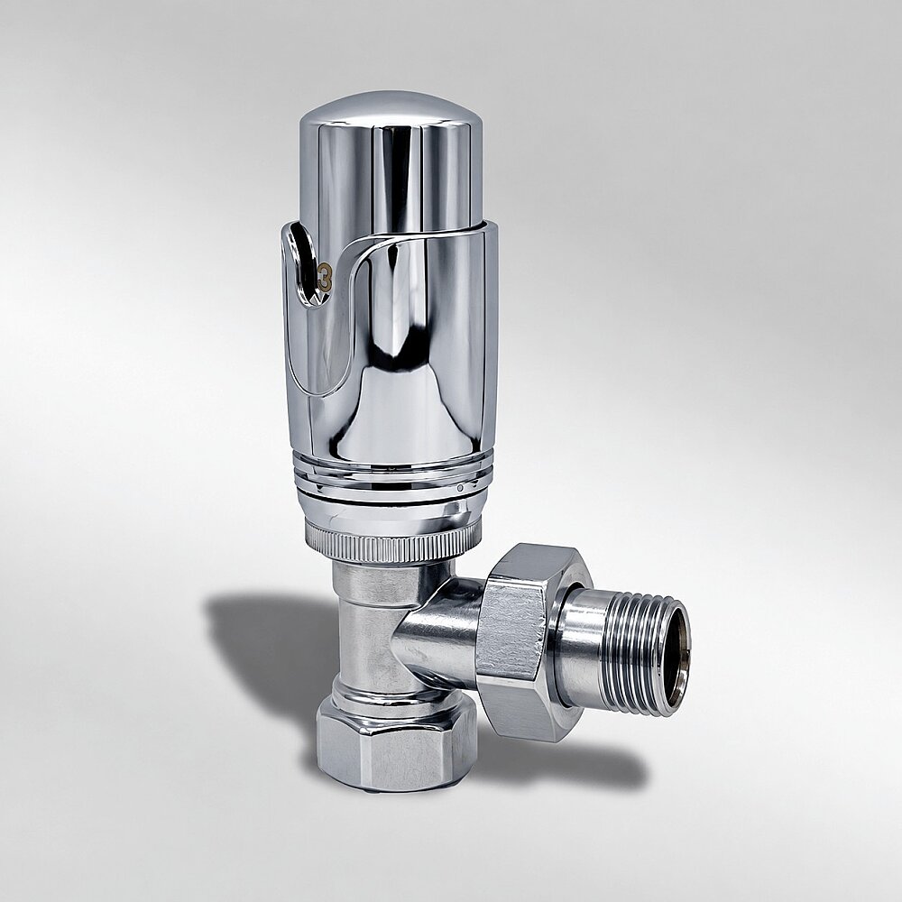 1/2" Elegance Termostatik Köşe Radyatör Vanası Krom - 1