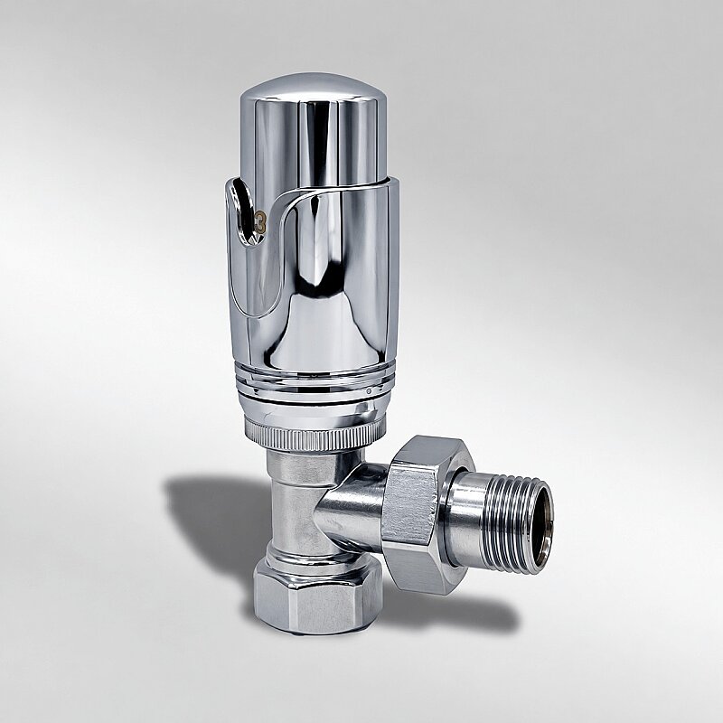 1/2" Elegance Termostatik Köşe Radyatör Vanası Krom