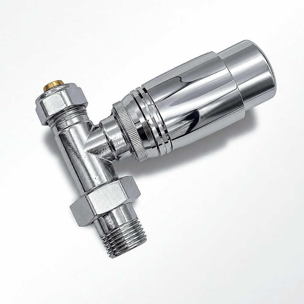 1/2" EleganceTermostatik Düz Radyatör Vanası Pex 16x2 Krom - 1