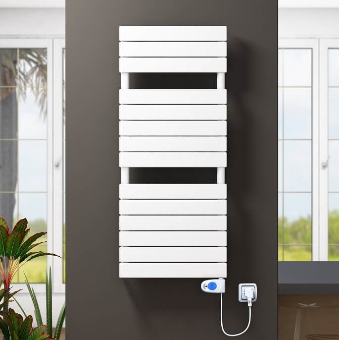 10H Electric Towel Warmer 600x1180 White (Musa Thermostat) 600 W - 1