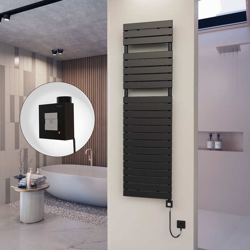 10H Elektrikli Havlupan 500x1772 Siyah (KTX1 Termostat) 1000W Spiral Kablolu