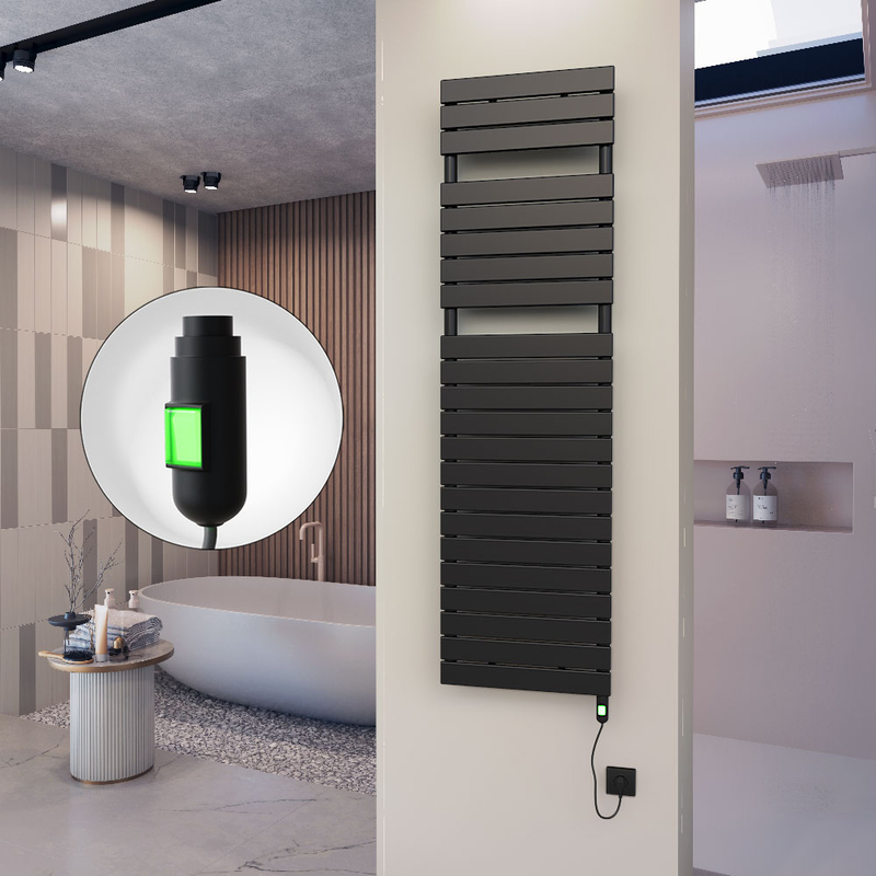 10H Elektrikli Havlupan 500x1772 Siyah (On/Off Düğmeli) 900 W 