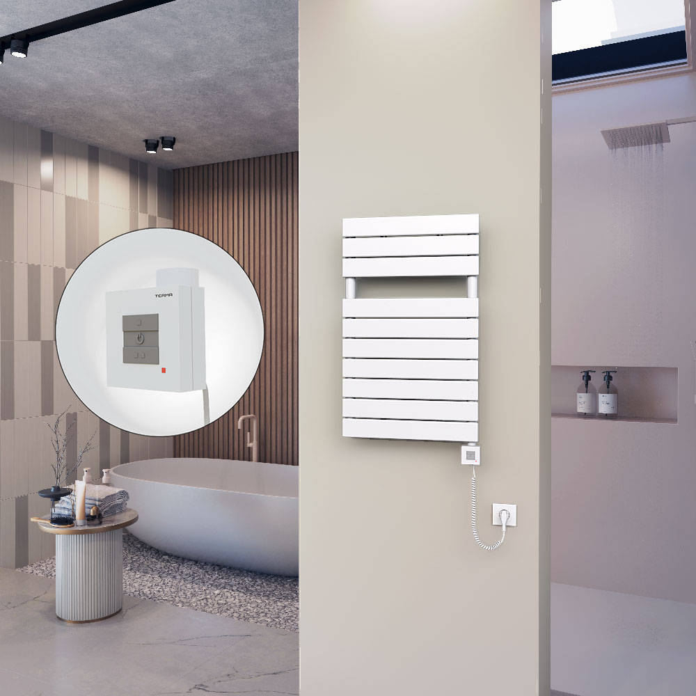 10H Elektrikli Havlupan 500x810 Beyaz (KTX1 Termostat) 600W Spiral Kablolu - 1