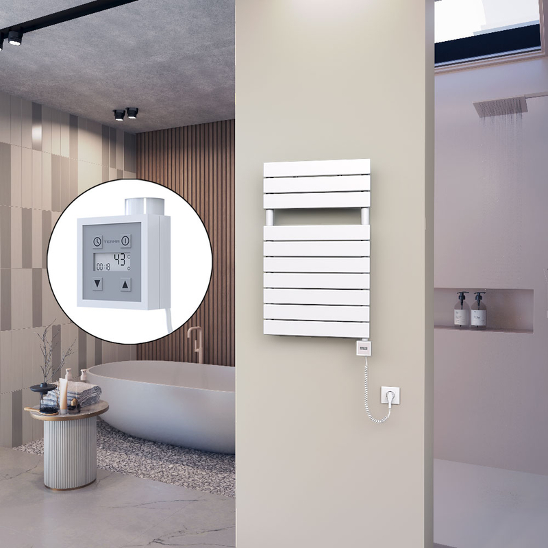 10H Electric Towel Warmer 500x810 White Ktx3 300 W (Spiral Cable)