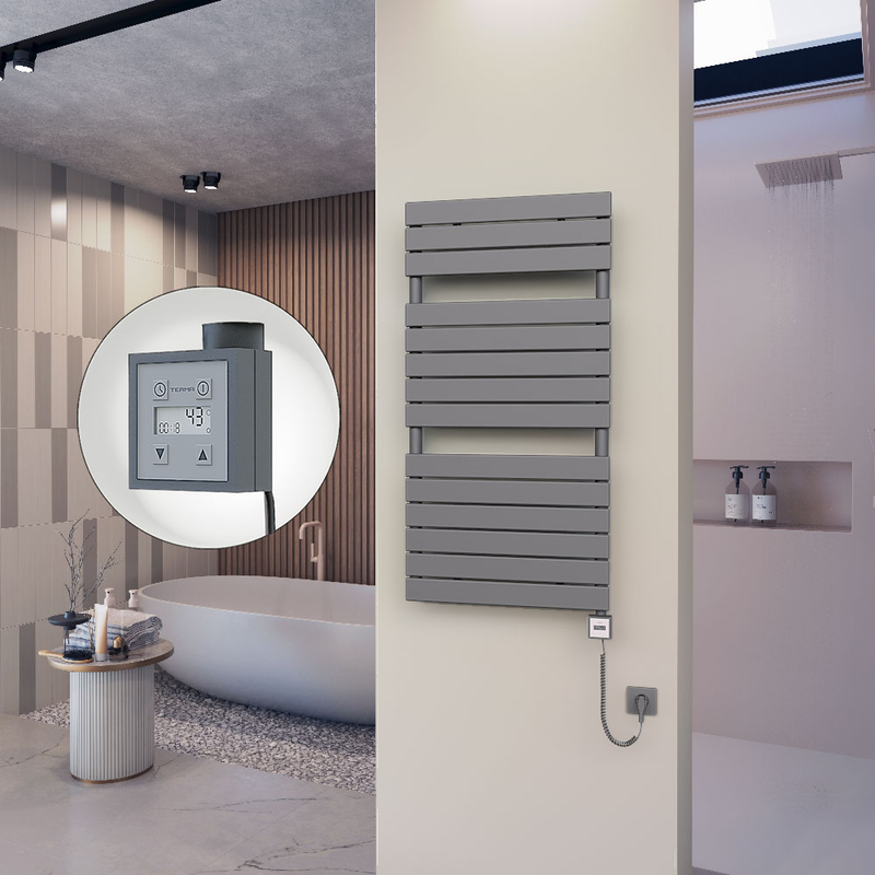 10H Electric Towel Warmer 600x1180 Anthracite Ktx3 600 W (Spiral Cable)