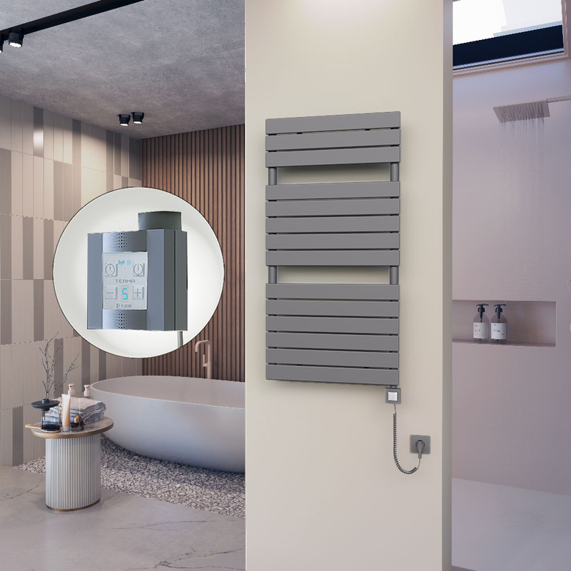 10H Electric Towel Warmer 600x1180 Anthracite Ktx4 600 W (Spiral Cable)