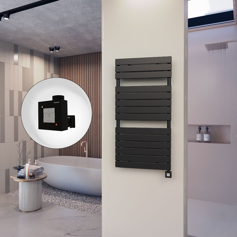 10H Electric Towel Warmer 600x1180 Matte Black Ktx1 600 W