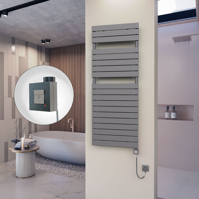 10H Electric Towel Warmer 600x1550 Anthracite Ktx1 1000 W (Spiral Cable)