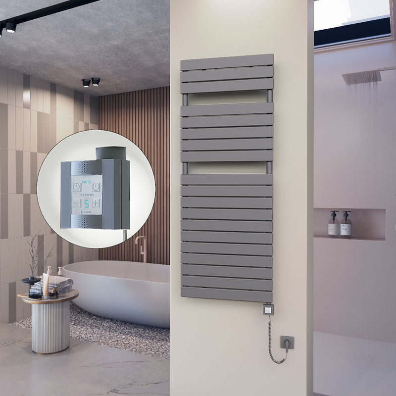 10H Electric Towel Warmer 600x1550 Anthracite Ktx4 1000 W (Spiral Cable)
