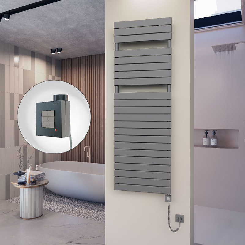 10H Electric Towel Warmer 600x1772 Anthracite Ktx1 1000 W (Spiral Cable)