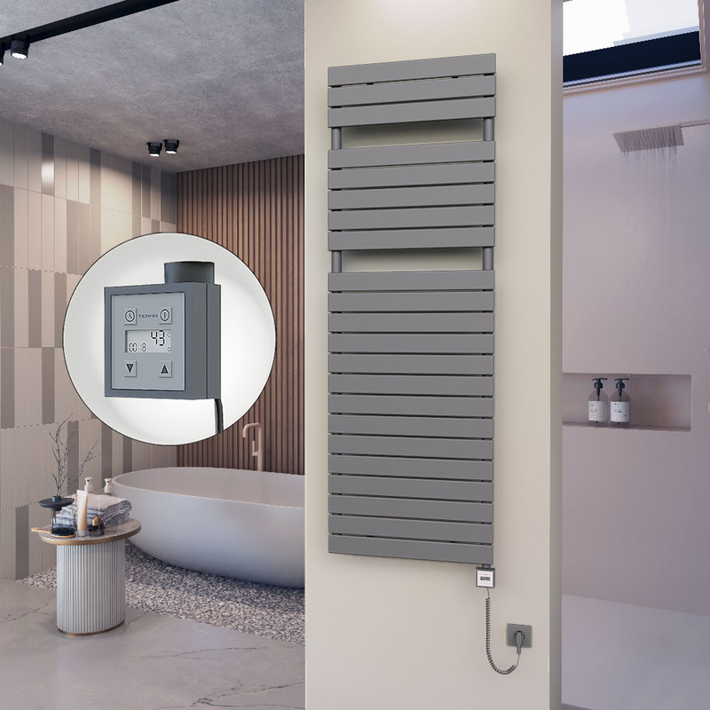 10H Elektrikli Havlupan 600x1772 Antrasit (KTX3 Termostat) 1000W Spiral Kablolu