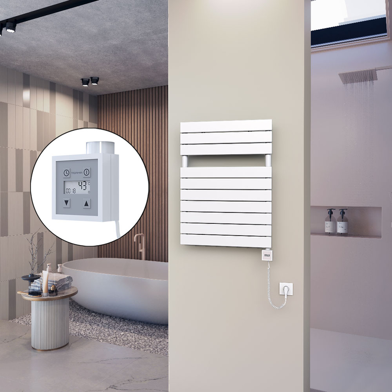 10H Elektrikli Havlupan 600x810 Beyaz (KTX3 Termostat) 600W Spiral Kablolu