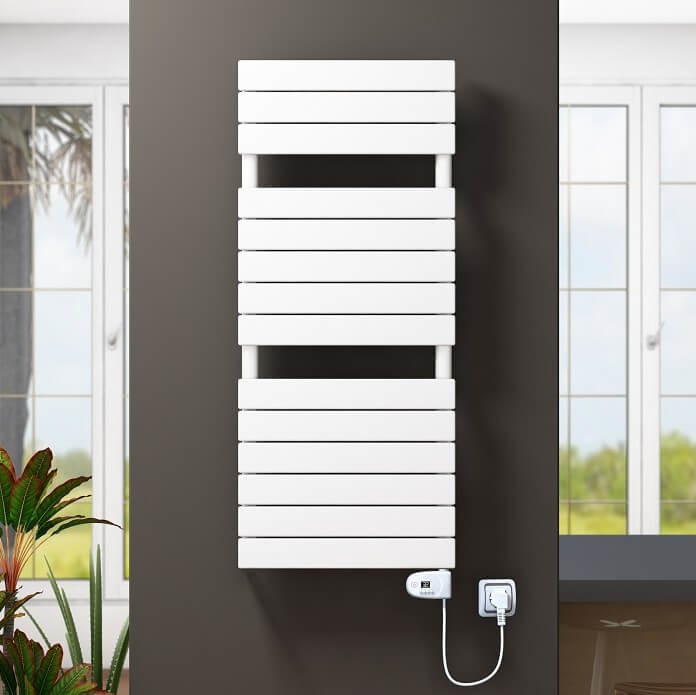 10H Sèche Serviettes Electrique 600x1180 Blanc (Thermostat Thesis) 600 W - 1