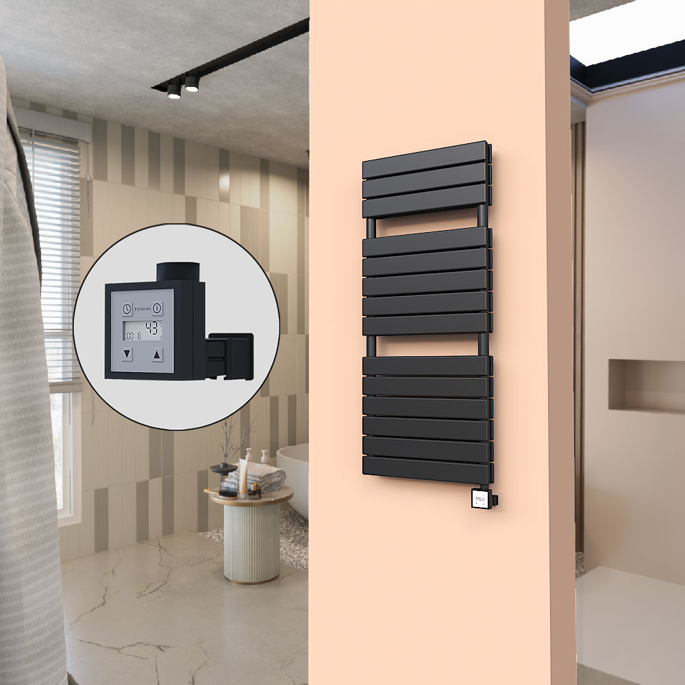 20H Electric Towel Warmer 500x1180 Matte Black Ktx3 600 W - 1