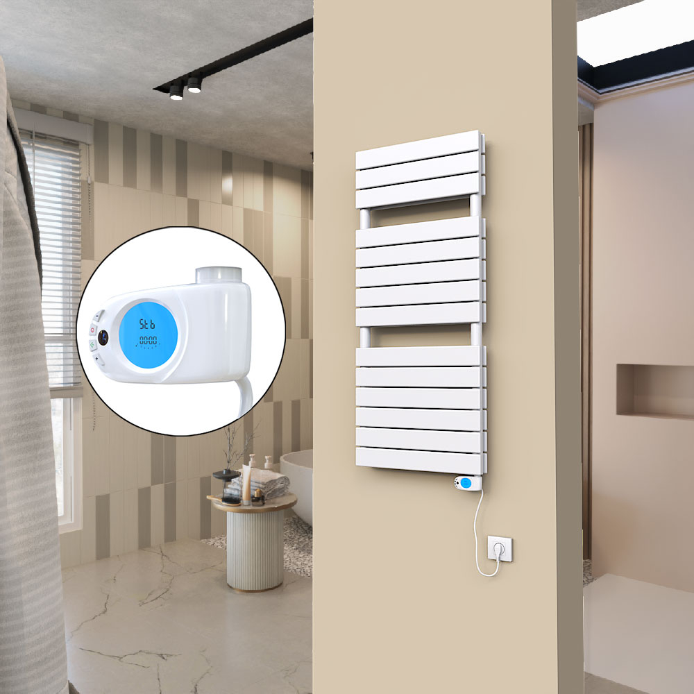 20H Electric Towel Warmer 500x1180 White (Musa Thermostat) 600 W - 2