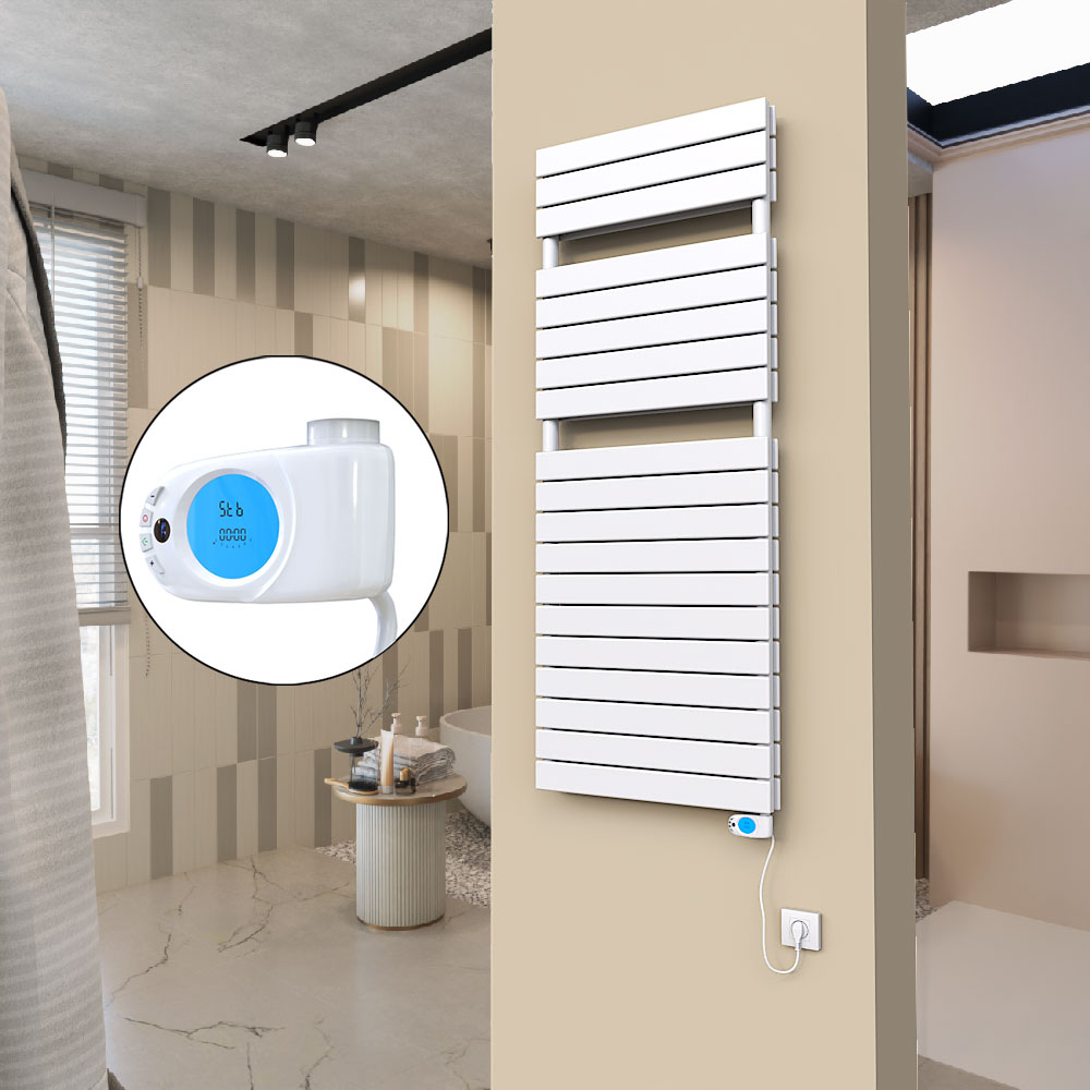 20H Electric Towel Warmer 600x1550 White (Musa Thermostat) 900 W - 2