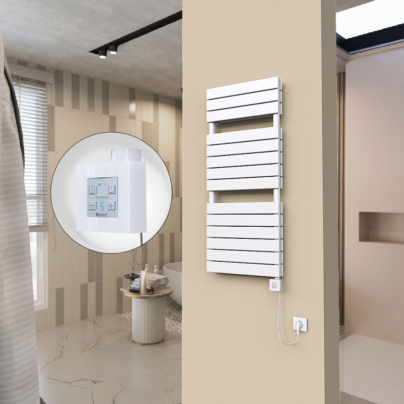 20H Electric Towel Warmer 500x1180 White Ktx4 600 W (Spiral Cable)