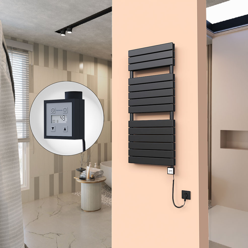 20H Elektrikli Havlupan 500x1180 Siyah (KTX3 Termostat) 1000W Spiral Kablolu 