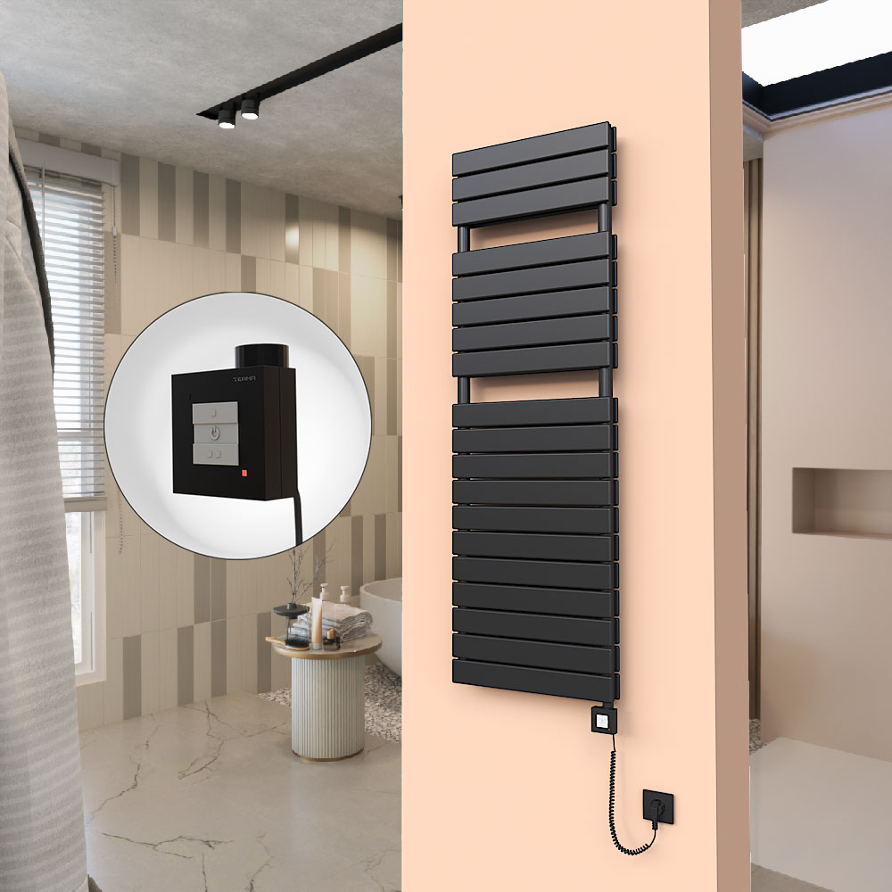 20H Elektrikli Havlupan 500x1550 Siyah (KTX1 Termostat) 1000W Spiral Kablolu - 1