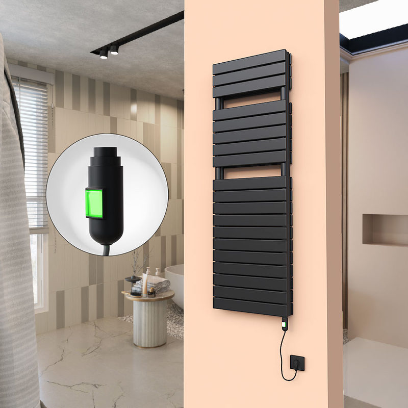 20H Elektrikli Havlupan 500x1550 Siyah (On/Off Düğmeli) 1200 W 