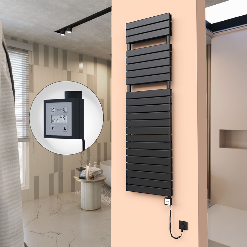 20H Elektrikli Havlupan 500x1772 Siyah (KTX3 Termostat) 1000W Spiral Kablolu 