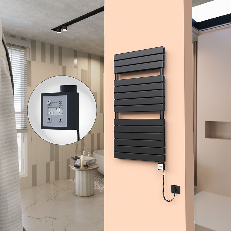 20H Elektrikli Havlupan 600x1180 Siyah (KTX3 Termostat) 1000W Spiral Kablolu 