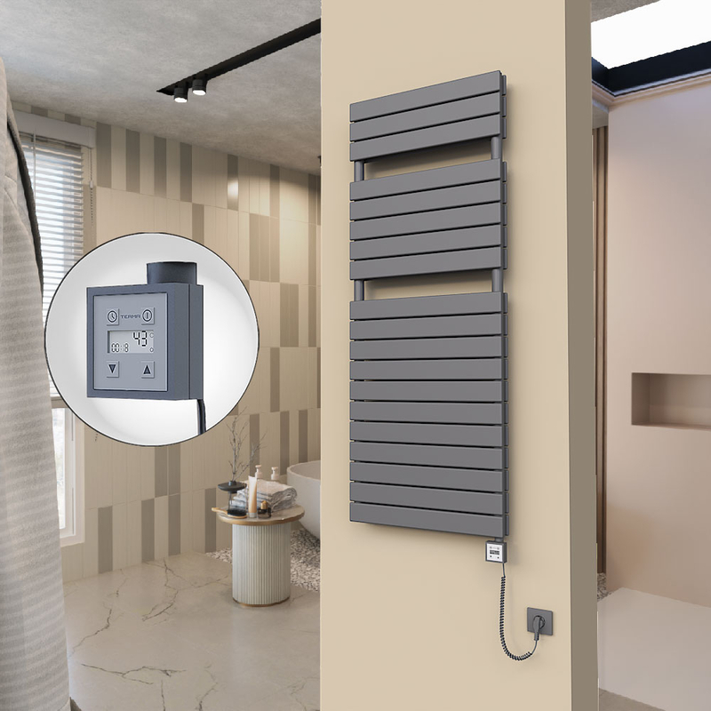 20H Elektrikli Havlupan 600x1550 Antrasit (KTX3 Termostat) 1000W Spiral Kablolu