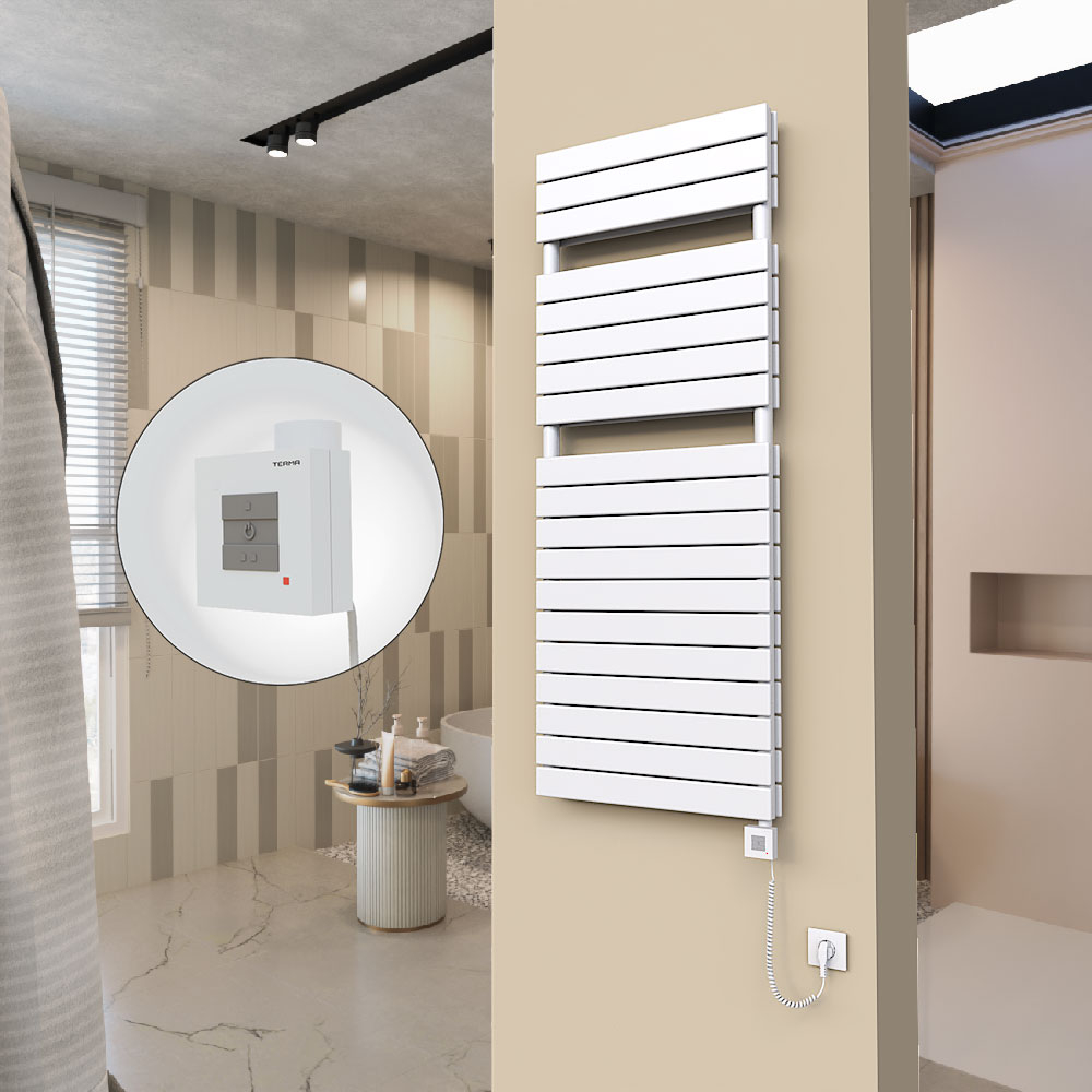 20H Elektrikli Havlupan 600x1550 Beyaz (KTX1 Termostat) 1000W Spiral Kablolu - 1