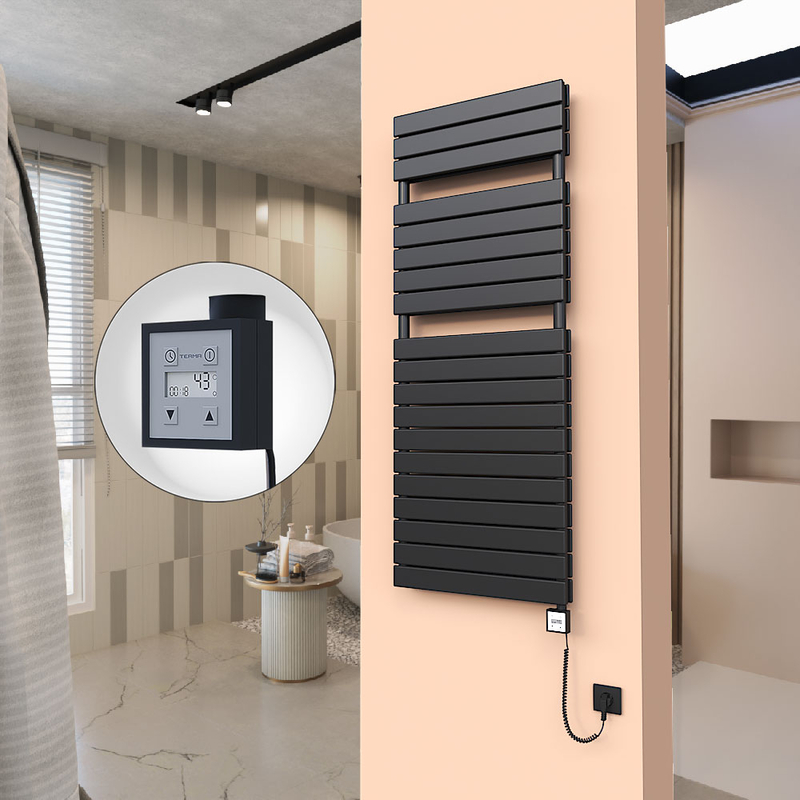 20H Elektrikli Havlupan 600x1550 Siyah (KTX3 Termostat) 1000W Spiral Kablolu