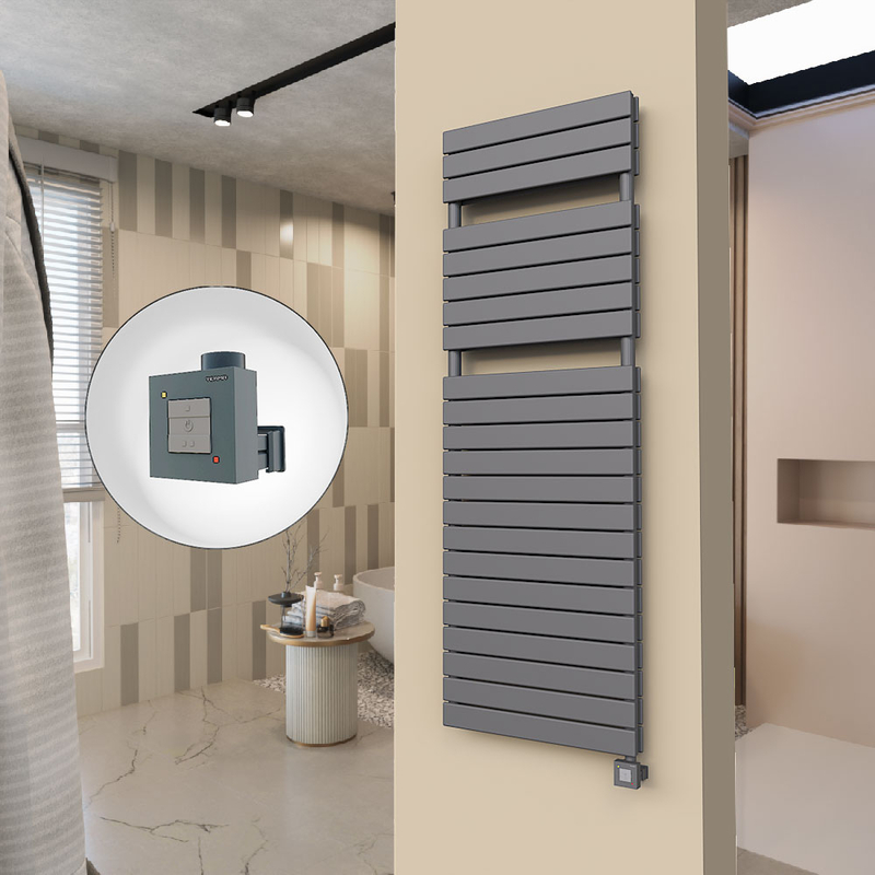20H Sèche Serviettes Electrique 600x1772 Anthracite Ktx1 1000 Watt
