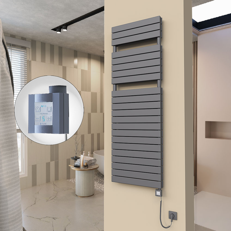 20H Electric Towel Warmer 600x1772 Anthracite Ktx4 1000 W (Spiral Cable)