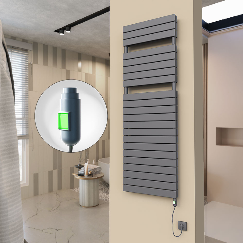 20H Elektrikli Havlupan 600x1772 Antrasit (On/Off Düğmeli) 1500 W 