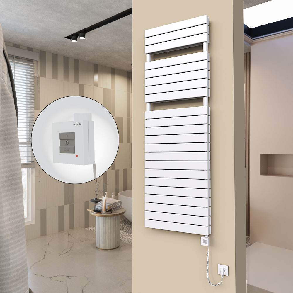 20H Elektrikli Havlupan 600x1772 Beyaz (KTX1 Termostat) 1000W Spiral Kablolu - 1