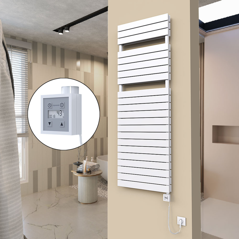 20H Electric Towel Warmer 600x1772 White Ktx3 1000 W (Spiral Cable)