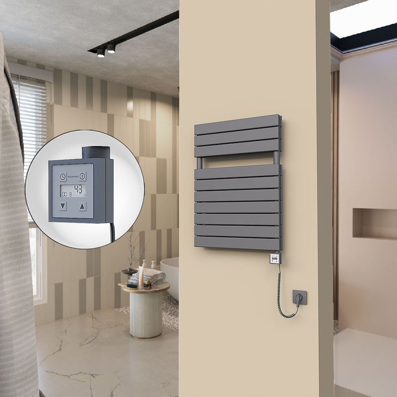 20H Elektrikli Havlupan 600x810 Antrasit (KTX3 Termostat) 1000W Spiral Kablolu 