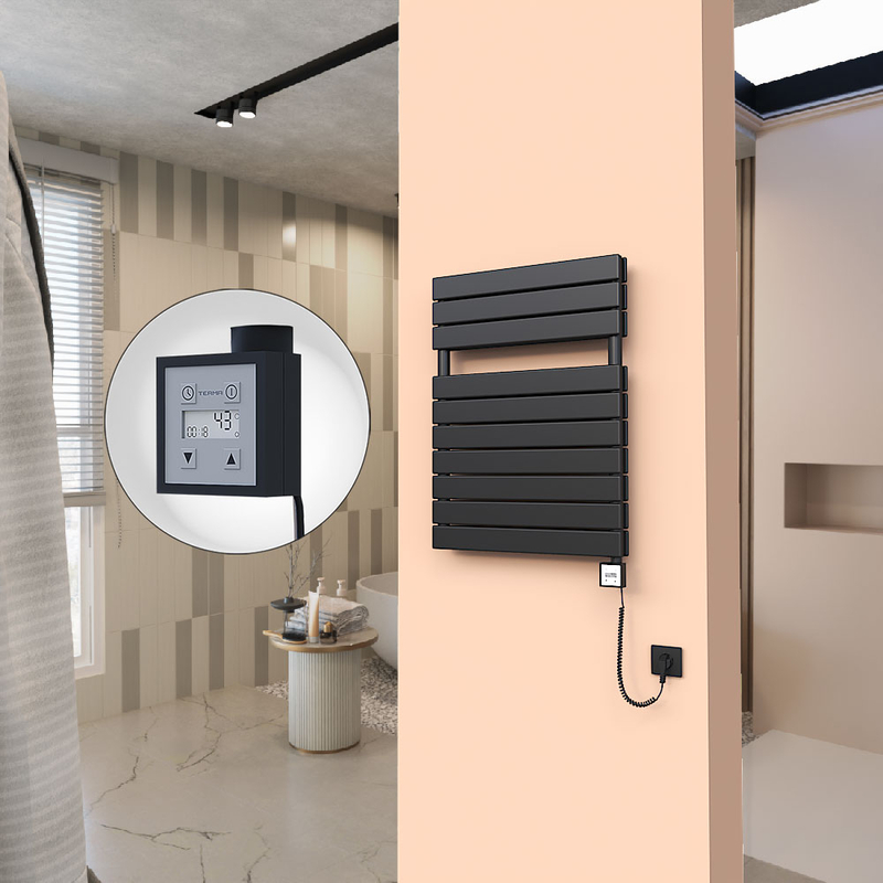 20H Elektrikli Havlupan 600x810 Siyah (KTX3 Termostat) 1000W Spiral Kablolu 