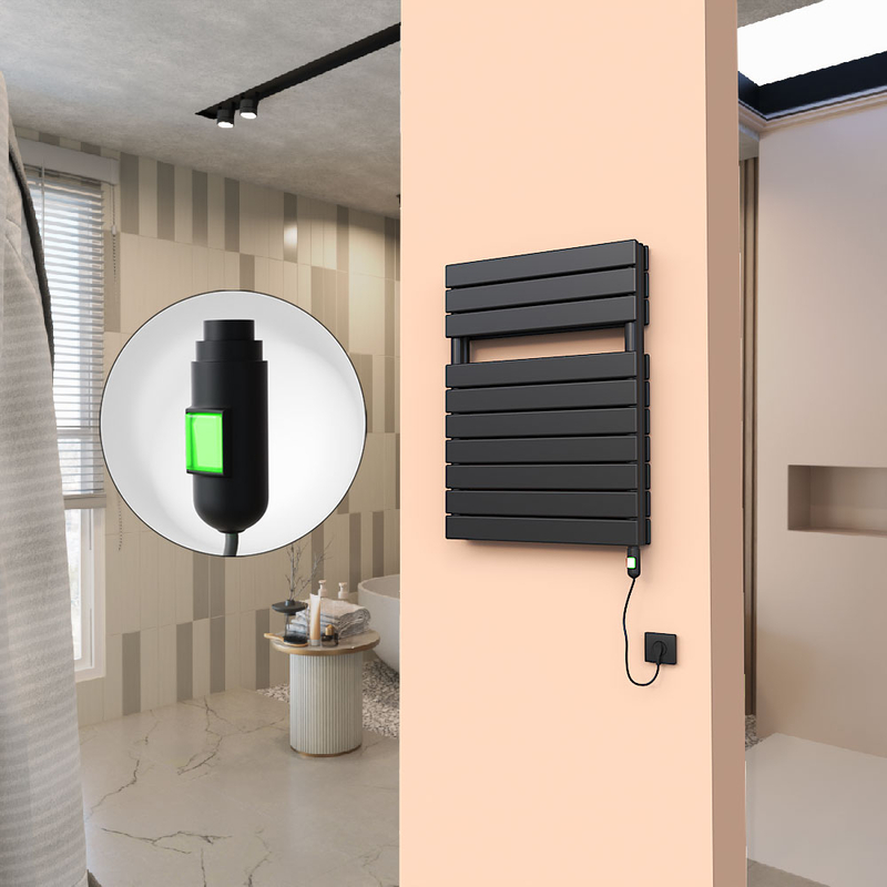 20H Electric Towel Warmer 600x810 Matte Black (On/Off) 600 W