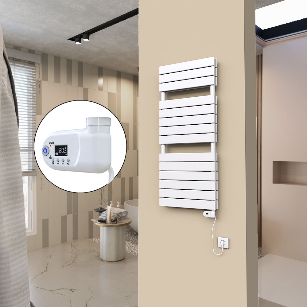 20H Sèche Serviettes Electrique 500x1180 Blanc (Thermostat Thesis) 900 W - 2