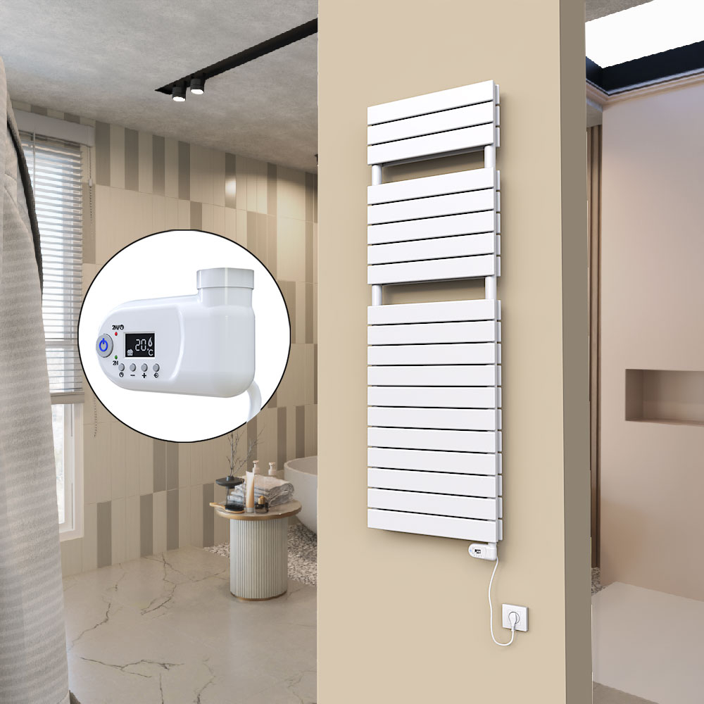 20H Sèche Serviettes Electrique 500x1550 Blanc (Thermostat Thesis) 900 W - 2