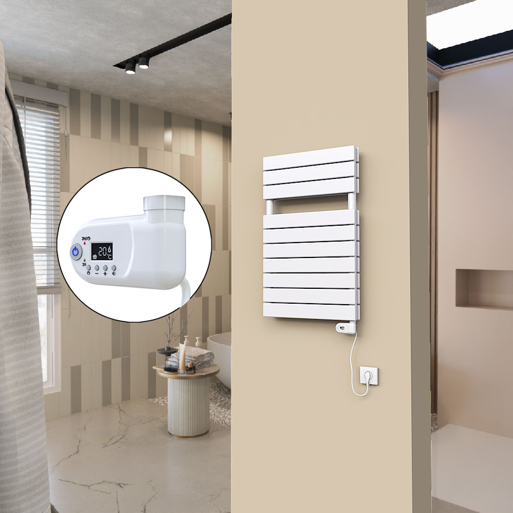 20H Sèche Serviettes Electrique 500x810 Blanc (Thermostat Thesis) 900 W - 1