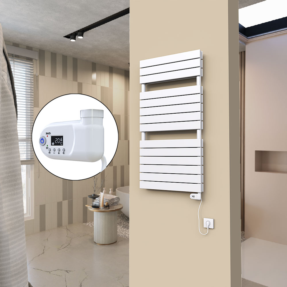20H Sèche Serviettes Electrique 600x1180 Blanc (Thermostat Thesis) 900 W - 2