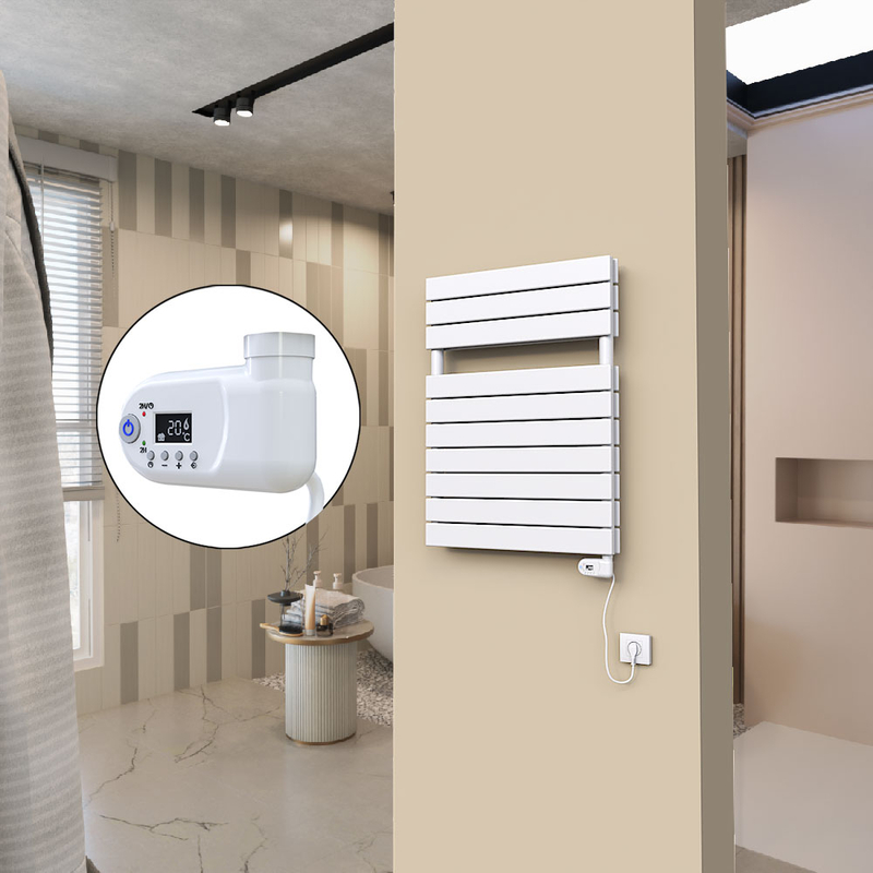 20H Sèche Serviettes Electrique 600x810 Blanc (Thermostat Thesis) 900 W