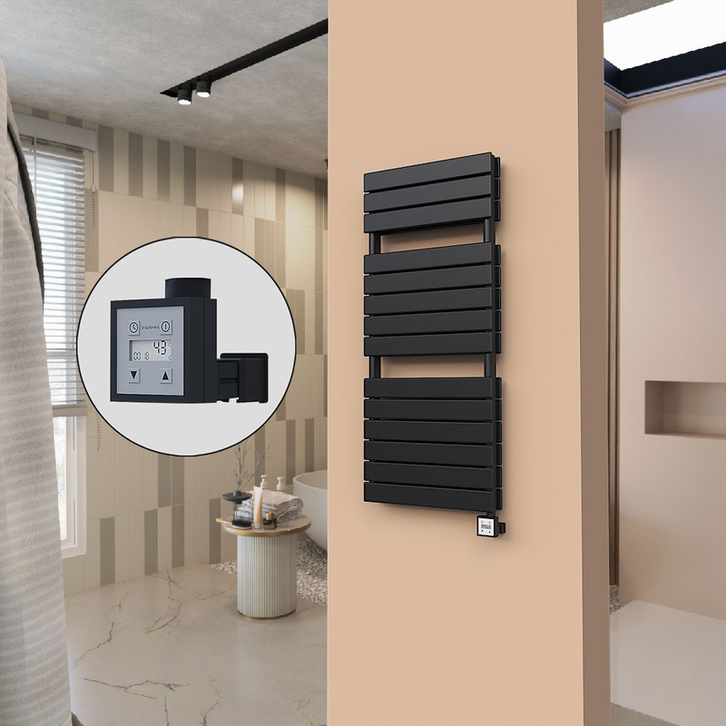 21H Electric Towel Warmer 500x1180  Matte Black Ktx3 1000 W