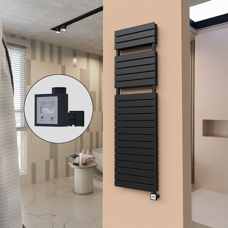 21H Electric Towel Warmer 500x1772  Matte Black Ktx3 1000 W 