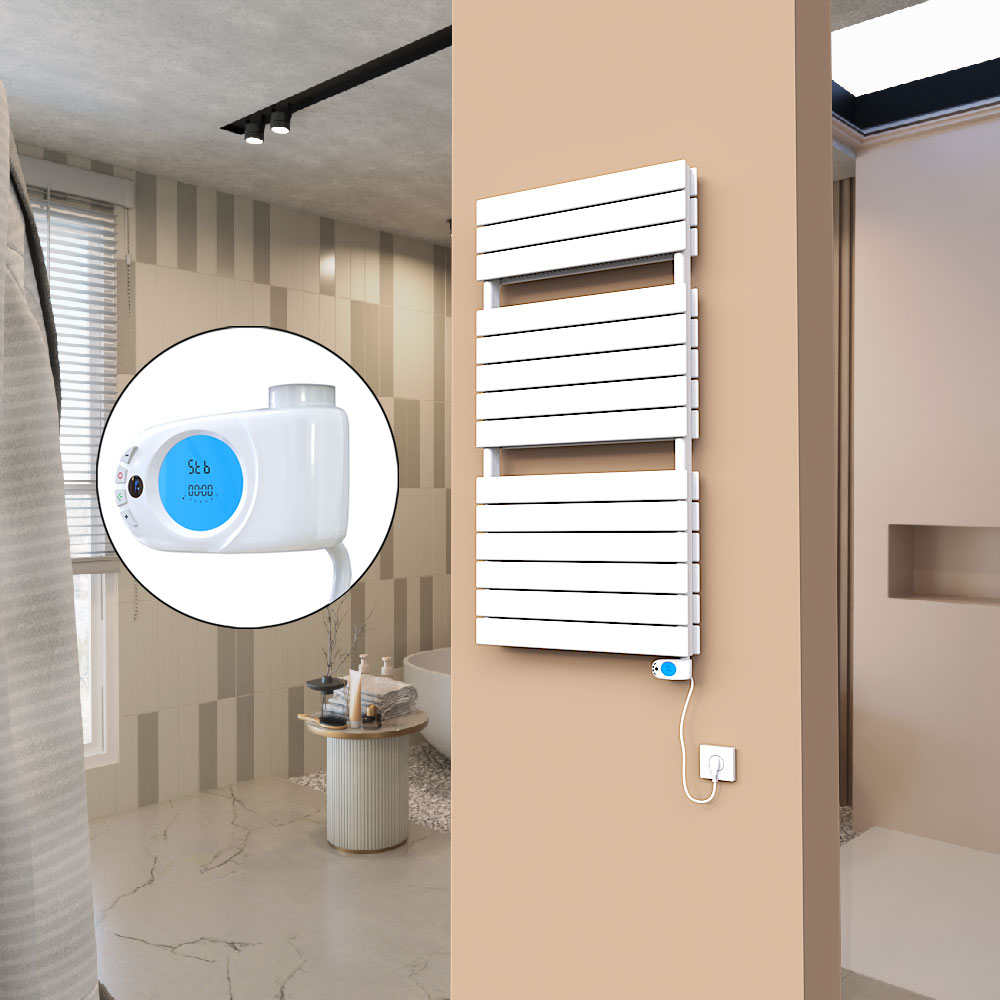 21H Electric Towel Warmer 600x1180 White (Musa Thermostat) 900 W - 1