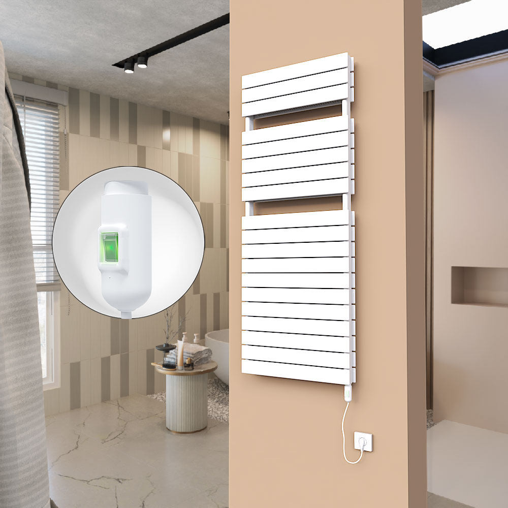 21H Electric Towel Warmer 600x1550 White (On/Off) 1200 W - 2