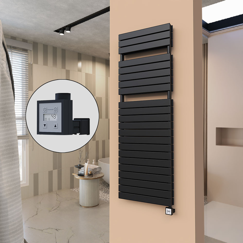 21H Electric Towel Warmer 600x1772  Matte Black Ktx3 1000 W